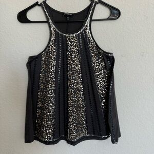 Express Sequin Gray Tank Top Sz Xs